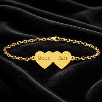 Gouden armband met twee hartjes