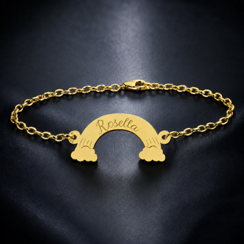 Gouden armbanden set met namen in regenbogen Names4Ever