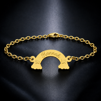 Gouden armbanden set met namen in regenbogen Names4Ever