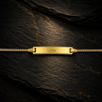 Gouden armbandje met graveerplaat