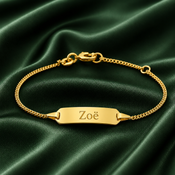 Gouden armbandje met graveerplaatje