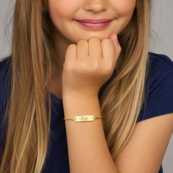 Gouden armbandje met graveerplaatje
