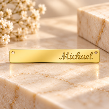 Gouden Bar naamketting Medium Names4Ever