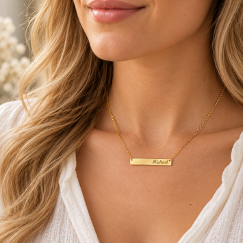 14 karaats gouden naamketting met eigen naam of tekst