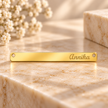 Gouden Bar naamketting Small Names4Ever