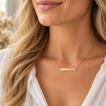 14 karaats gouden naamketting met eigen naam of tekst