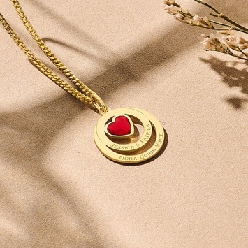 Gouden ketting met swarovski steen in hartvorm