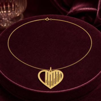 Gouden familiehanger hart en namen