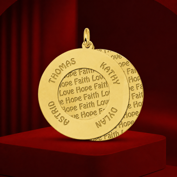 Gouden familiehanger rond