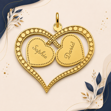Gouden familiehanger twee harten