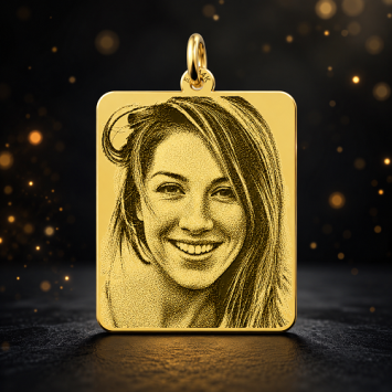 Gouden foto hanger rechthoekig