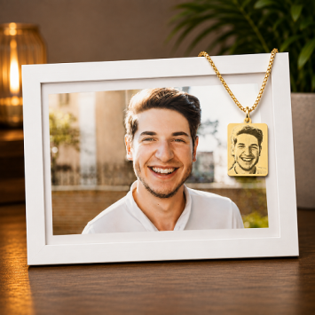 Gouden foto hanger rechthoekig
