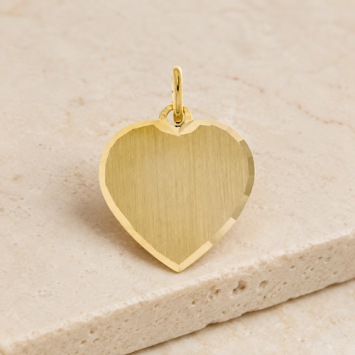 Ketting hanger hart 17x18mm Goud
