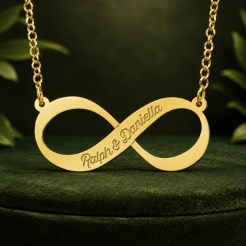 Gouden hanger infinity