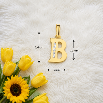 Gouden hanger letter zirkonia