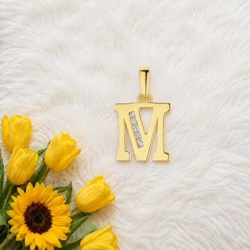 Gouden hanger letter zirkonia