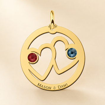 Gouden hart hanger met geboortesteen