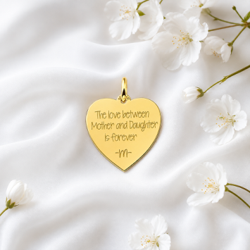 Gouden Hart Hanger met Tekst Graveren Names4ever