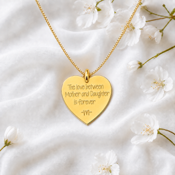 Gouden Hart Hanger met Tekst Graveren Names4ever