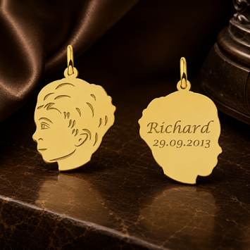 Gouden jongens hanger met gravure Names4ever
