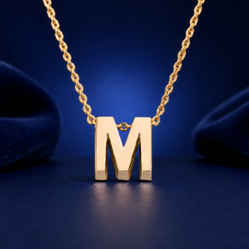 Gouden ketting 0.8mm met 1 initiaal