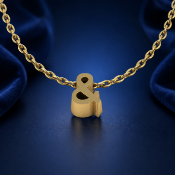 Gouden ketting 0.8mm met 1 initiaal