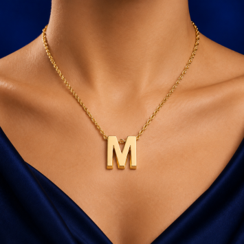 Gouden ketting 0.8mm met 1 initiaal