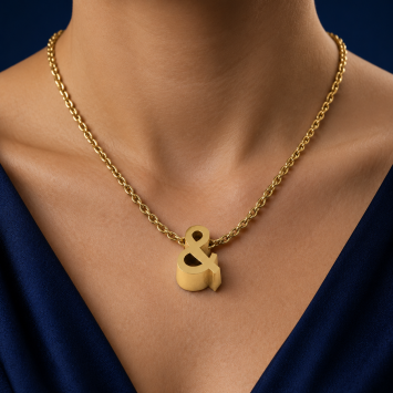 Gouden ketting 0.8mm met 1 initiaal