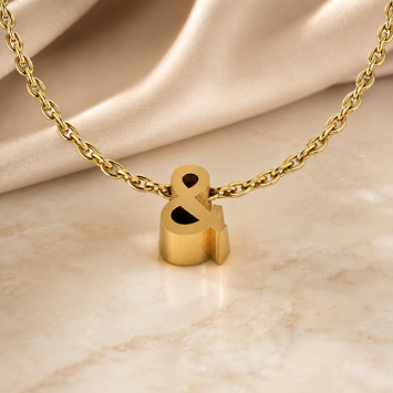 Gouden ketting 1.2mm met 1 initiaal