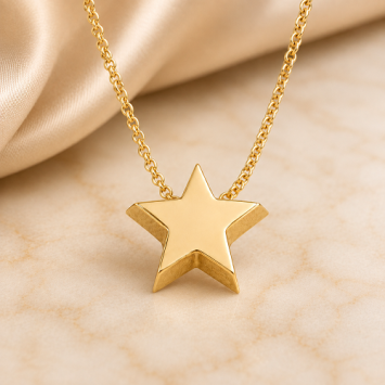 Minioro 14 karaats gouden ketting met initiaal of symbool