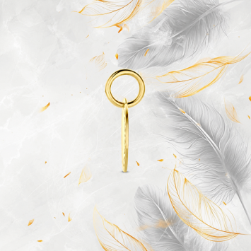 Gouden ketting met foto hanger rond met sierlijke rand