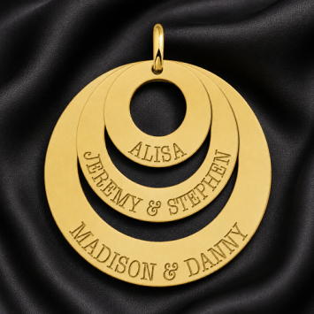 Gouden ketting hanger drie losse rondjes