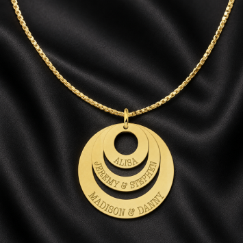Gouden ketting hanger drie losse rondjes