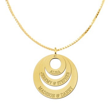 Ketting hanger drie losse rondjes goud detail