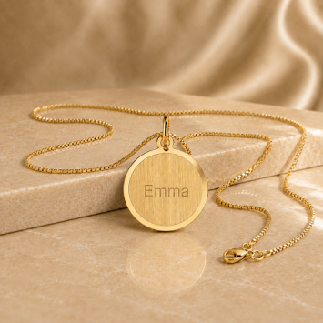 Gouden ketting hanger rond