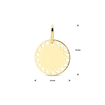Gouden ketting met foto hanger rond