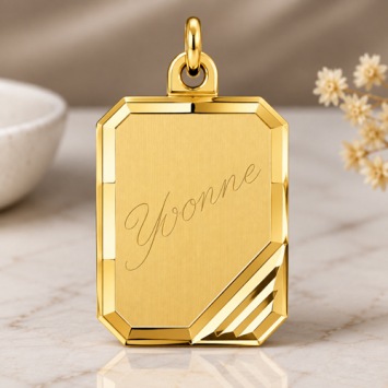 Gouden kettinghanger achtkant 15x20mm