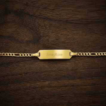Gouden kinderarmband met graveerplaatje