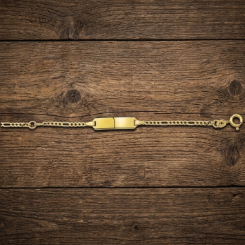 Gouden kinderarmband met graveerplaatje