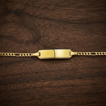 Gouden kinderarmband met graveerplaatje