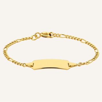 Gouden kinderarmband met graveerplaatje