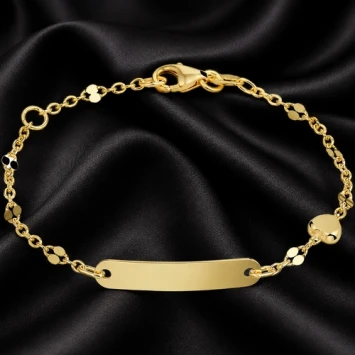 14 karaat gouden kinderarmbandje met hartje en gravure