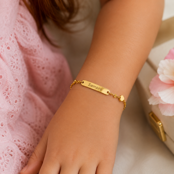Gouden kinderarmbandje met hartje
