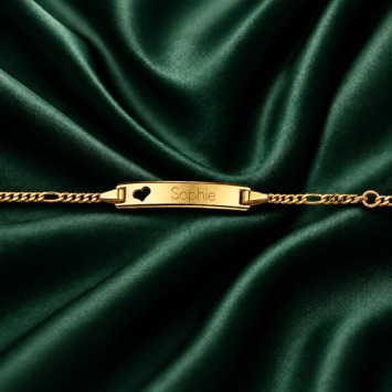 Gouden figaro armbandje met uitgesneden hartje