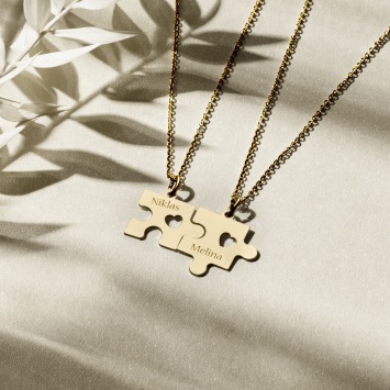 Koppel hanger puzzle met open harten