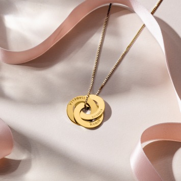gouden meervoudige cirkels familiehanger
