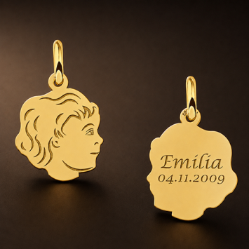 Gouden meisjes hanger met gravure klein Names4ever