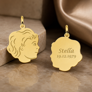 Gouden meisjes hanger met gravure Names4ever