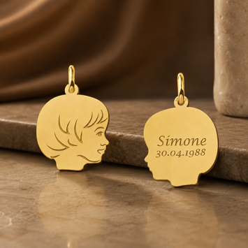Gouden meisjes kinderkopje met gravure klein Names4ever