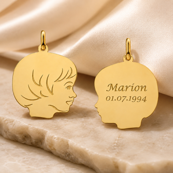 Gouden meisjes kinderkopje met gravure Names4ever